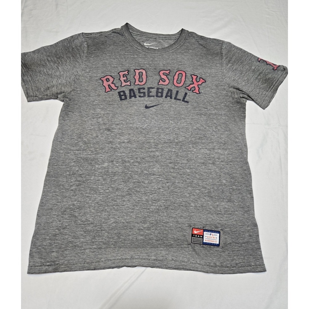 Nike Red Sox Baseball Tee Shirt Medium Burnout Gray MLB Sports